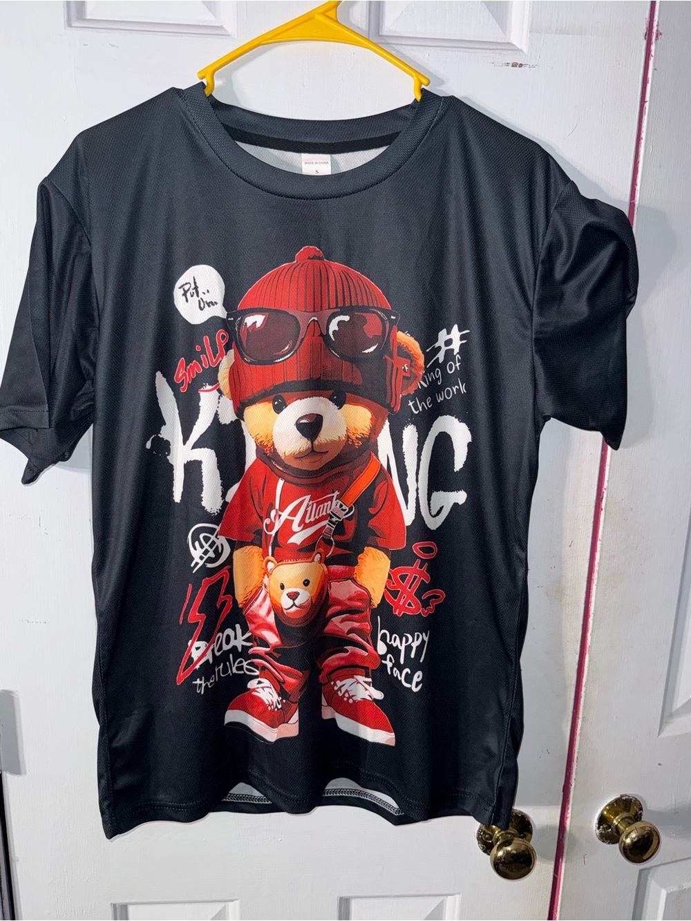 Mens Graphic Bear Tee - Black and Red